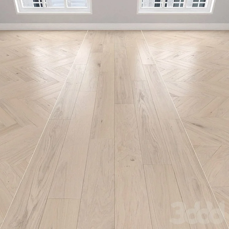 Parquet Oak light, 3 types: herringbone, linear, chevron.